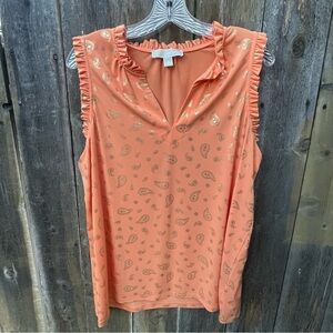 Michael Kors Paisley Ruffle Blouse